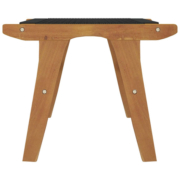 vidaXL Chaise de jardin avec repose-pieds Bois de teck massif et polyester