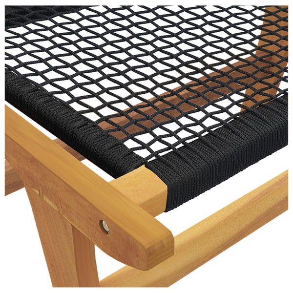 vidaXL Chaise de jardin avec repose-pieds Bois de teck massif et polyester