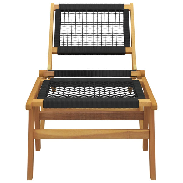 vidaXL Chaise de jardin avec repose-pieds Bois de teck massif et polyester