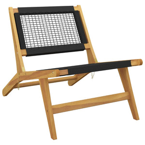 vidaXL Chaise de jardin avec repose-pieds Bois de teck massif et polyester