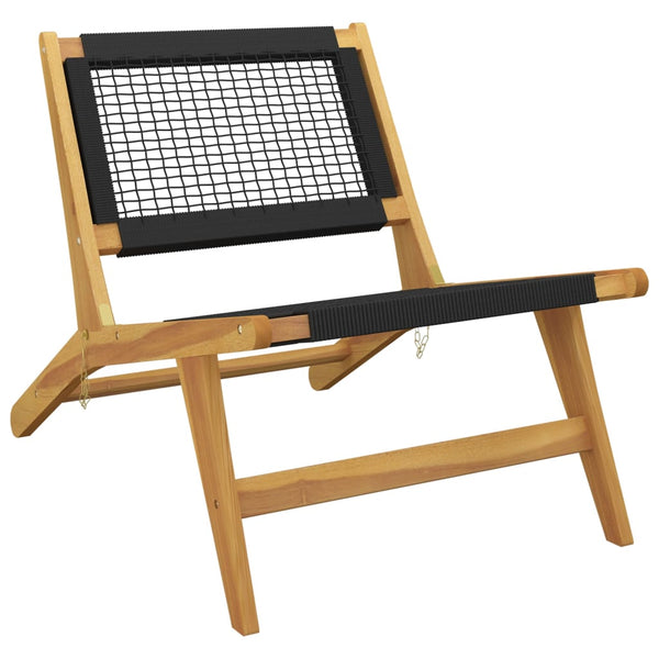 vidaXL Chaise de jardin avec repose-pieds Bois de teck massif et polyester