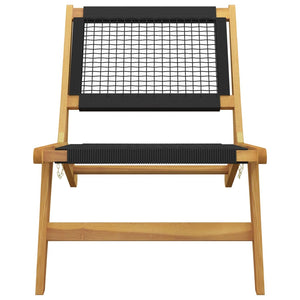 vidaXL Chaise de jardin avec repose-pieds Bois de teck massif et polyester