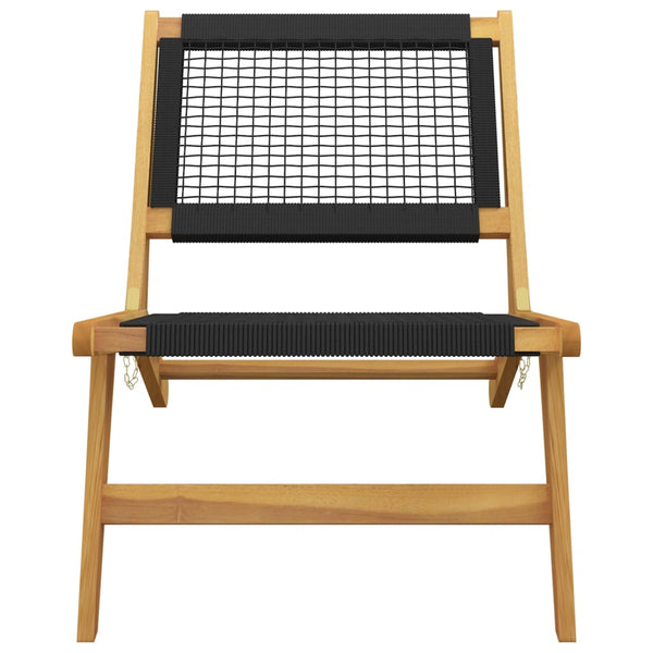 vidaXL Chaise de jardin avec repose-pieds Bois de teck massif et polyester