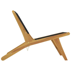 vidaXL Chaise de jardin avec repose-pieds Bois de teck massif et polyester