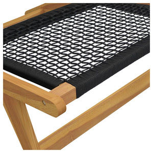 vidaXL Chaise de jardin avec repose-pieds Bois de teck massif et polyester