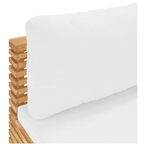 Garten Mittelsofa Teak mit Creme Kissen