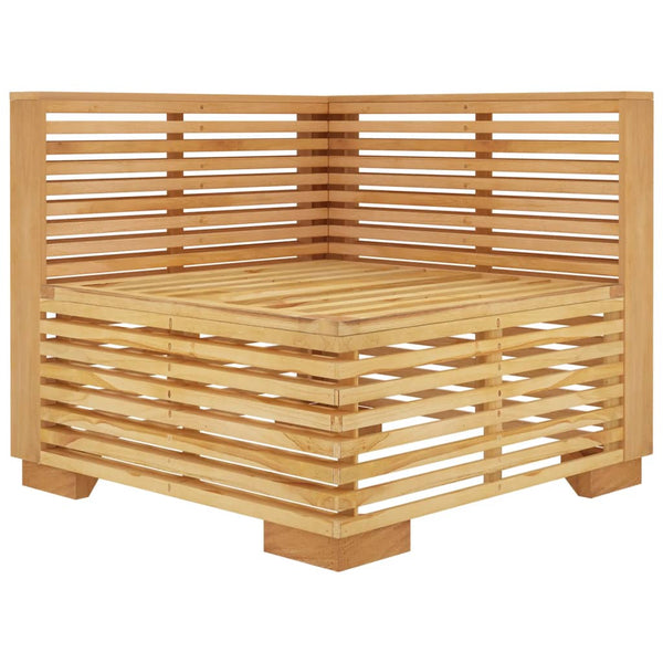Garten Ecksofa Teak mit Creme Kissen