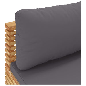 Garten Mittelsofa Teakholz Dunkelgraue Kissen