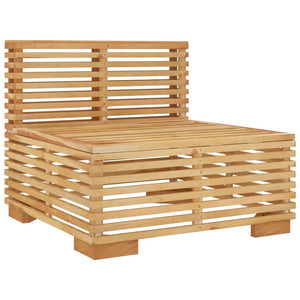 Garten Mittelsofa Teakholz Dunkelgraue Kissen