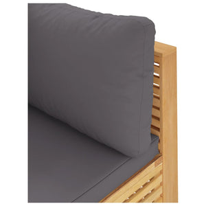 Garten Ecksofa Teakholz Dunkelgraue Kissen