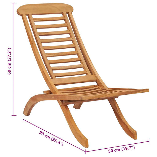 vidaXL Folding Garden Chair 50x90x69 cm Solid Teak Wood