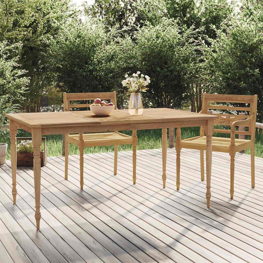 vidaXL Table Batavia 150x90x75 cm Bois de teck massif