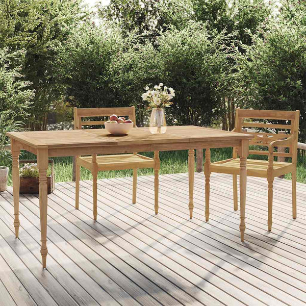 vidaXL Table Batavia 150x90x75 cm Bois de teck massif