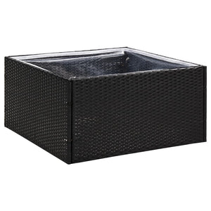 Schwarzer Pflanzkübel 80x80 cm Poly Rattan