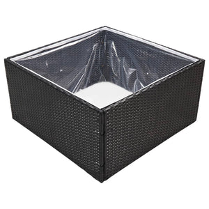 Schwarzer Pflanzkübel 80x80 cm Poly Rattan