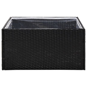 Schwarzer Pflanzkübel 80x80 cm Poly Rattan
