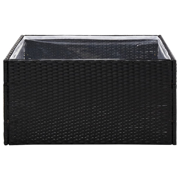 Schwarzer Pflanzkübel 80x80 cm Poly Rattan