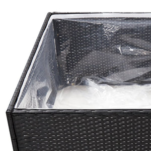 Schwarzer Pflanzkübel 80x80 cm Poly Rattan