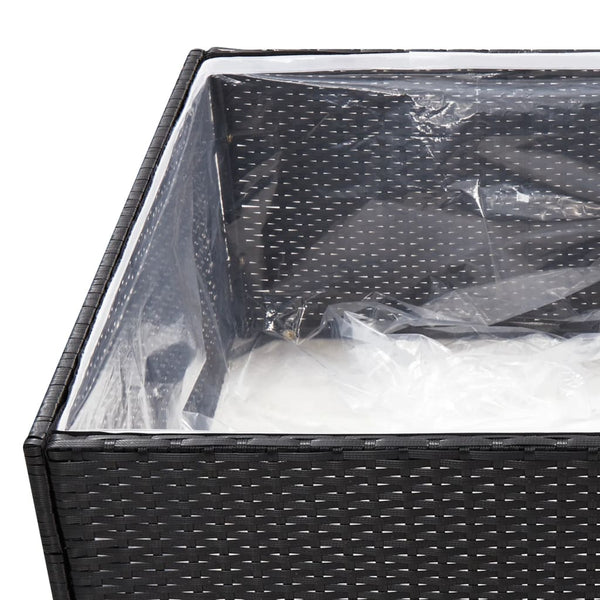 Schwarzer Pflanzkübel 80x80 cm Poly Rattan