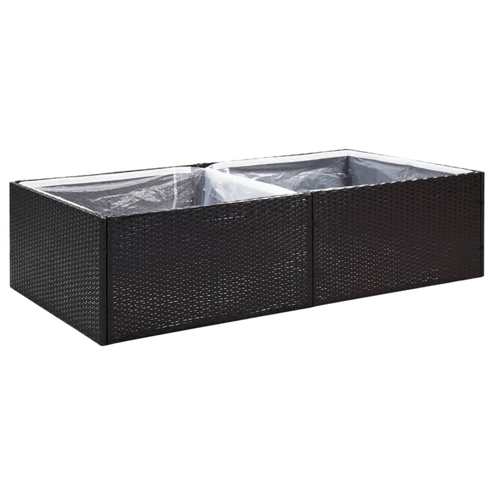 Schwarzer Pflanzkübel 157cm Poly Rattan