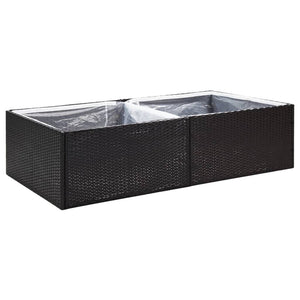 Schwarzer Pflanzkübel 157cm Poly Rattan
