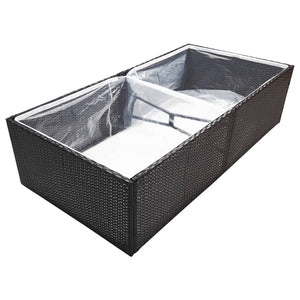 Schwarzer Pflanzkübel 157cm Poly Rattan