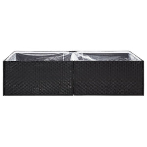Schwarzer Pflanzkübel 157cm Poly Rattan