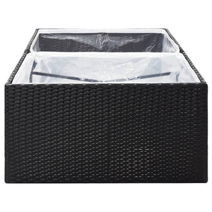 Schwarzer Pflanzkübel 157cm Poly Rattan