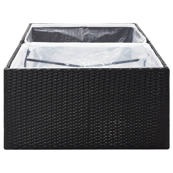 Schwarzer Pflanzkübel 157cm Poly Rattan