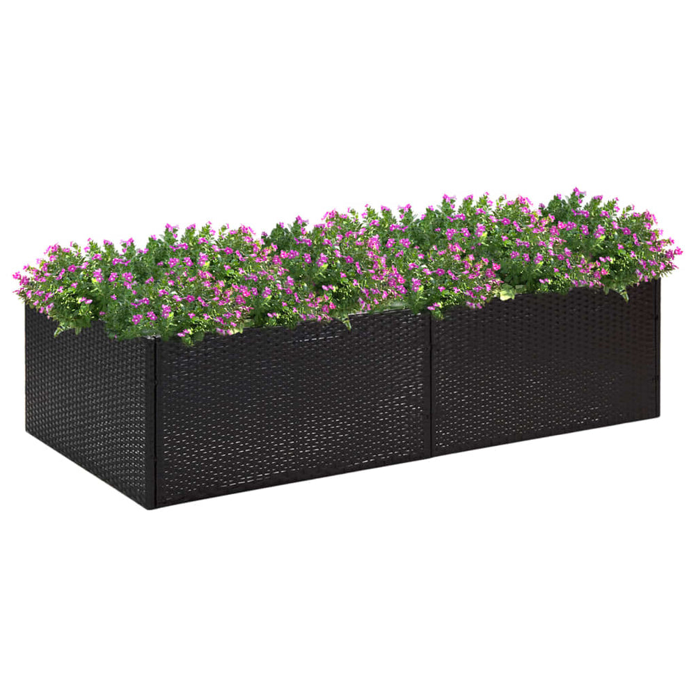 Schwarzer Pflanzkübel 157cm Poly Rattan