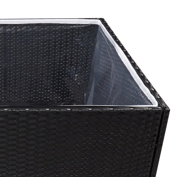 Schwarzer Pflanzkübel 80x80x80 cm Poly Rattan