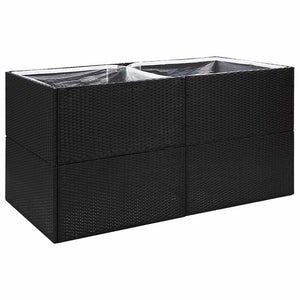 Schwarzer Pflanzkübel 157 cm Poly Rattan