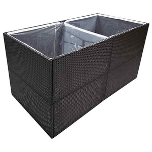 Schwarzer Pflanzkübel 157 cm Poly Rattan