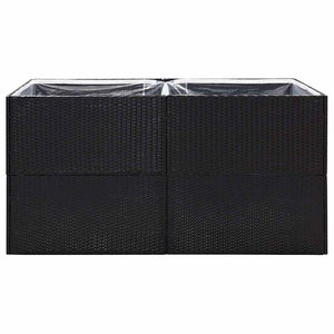 Schwarzer Pflanzkübel 157 cm Poly Rattan