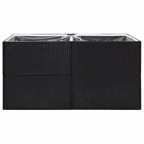 Schwarzer Pflanzkübel 157 cm Poly Rattan
