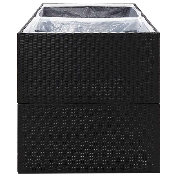 Schwarzer Pflanzkübel 157 cm Poly Rattan