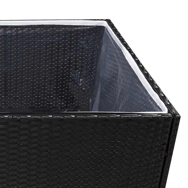 Schwarzer Pflanzkübel 157 cm Poly Rattan