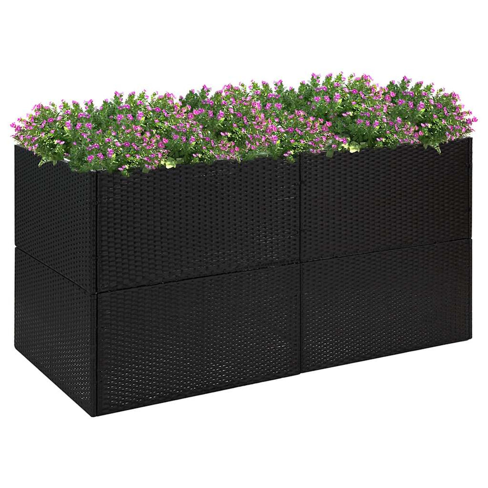 Schwarzer Pflanzkübel 157 cm Poly Rattan