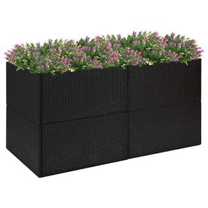 Schwarzer Pflanzkübel 157 cm Poly Rattan