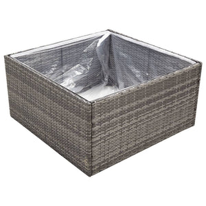 Grauer Pflanzkübel 80x80 cm Poly Rattan