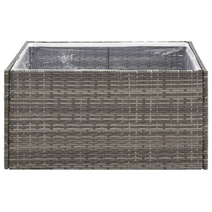 Grauer Pflanzkübel 80x80 cm Poly Rattan