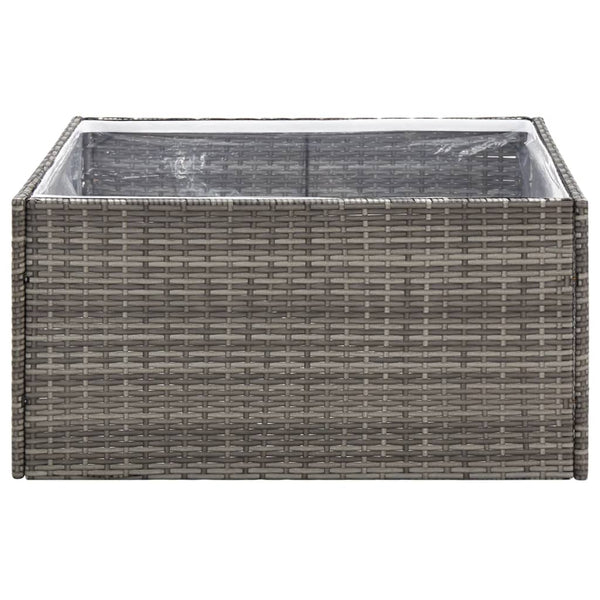 Grauer Pflanzkübel 80x80 cm Poly Rattan
