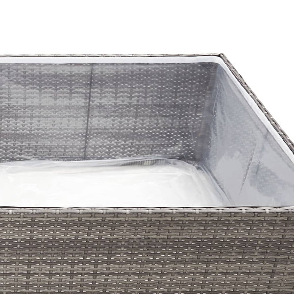 Grauer Pflanzkübel 80x80 cm Poly Rattan