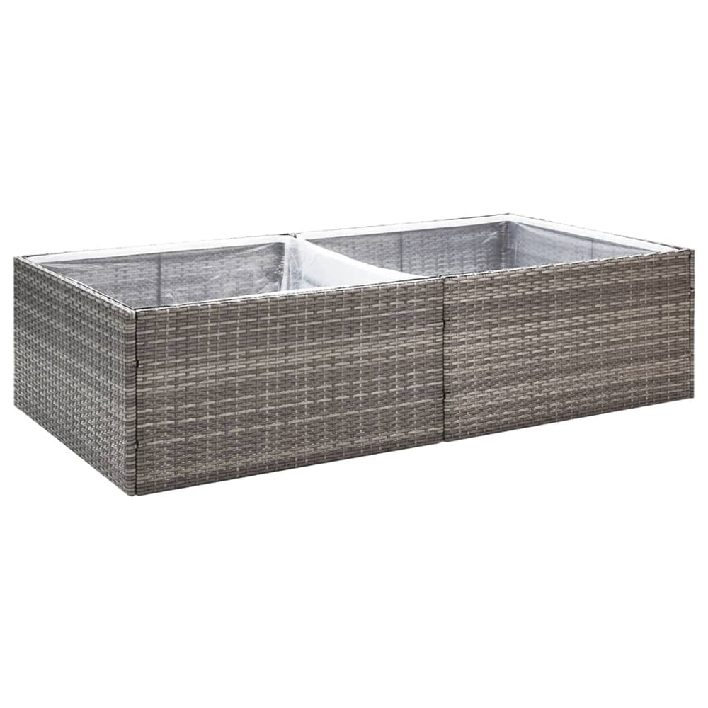 Grauer Poly Rattan Pflanzkübel 157 cm