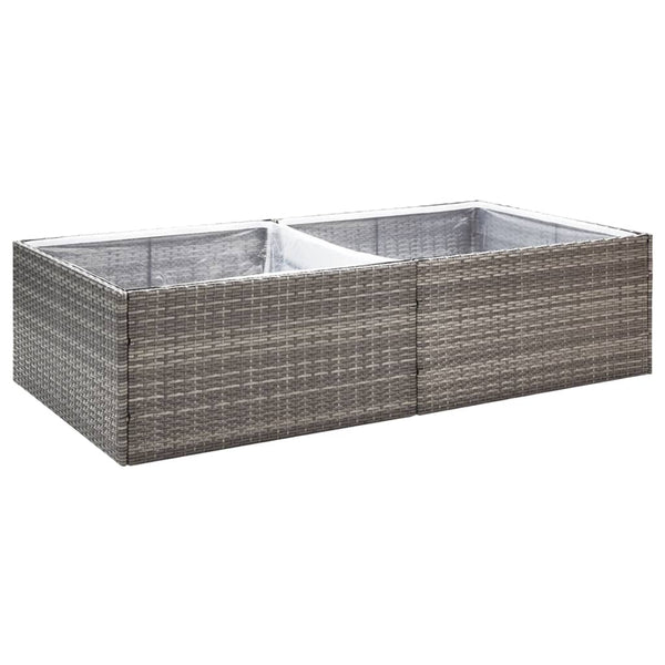 Grauer Poly Rattan Pflanzkübel 157 cm