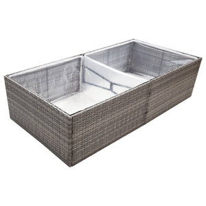 Grauer Poly Rattan Pflanzkübel 157 cm