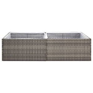 Grauer Poly Rattan Pflanzkübel 157 cm