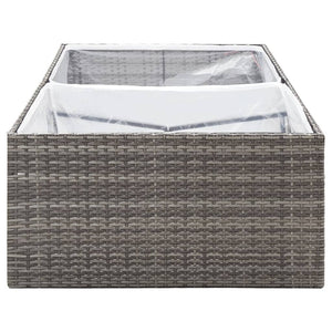 Grauer Poly Rattan Pflanzkübel 157 cm