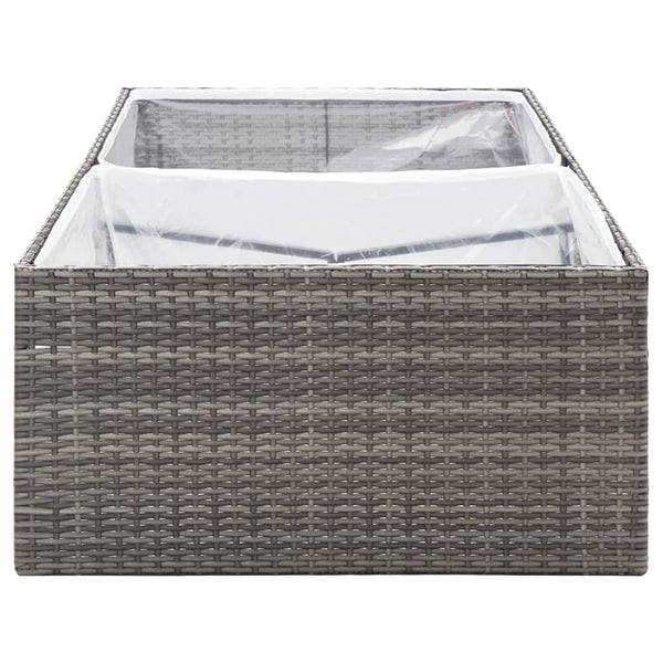Grauer Poly Rattan Pflanzkübel 157 cm
