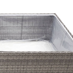Grauer Poly Rattan Pflanzkübel 157 cm